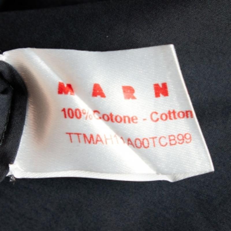 De las mujeres Marni Top sin mangas de algodón negro con detalle fruncido M en venta