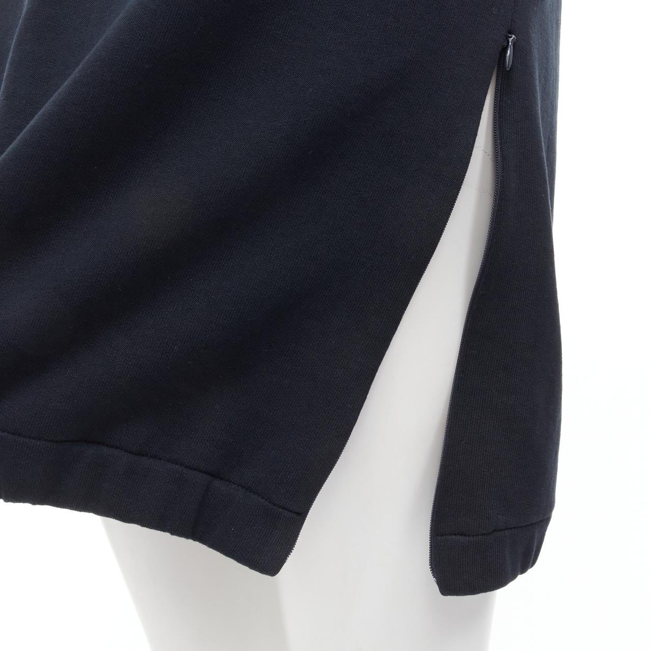 MARNI black cotton grey cuff silver snap button detail casual dress UK12 M For Sale 3