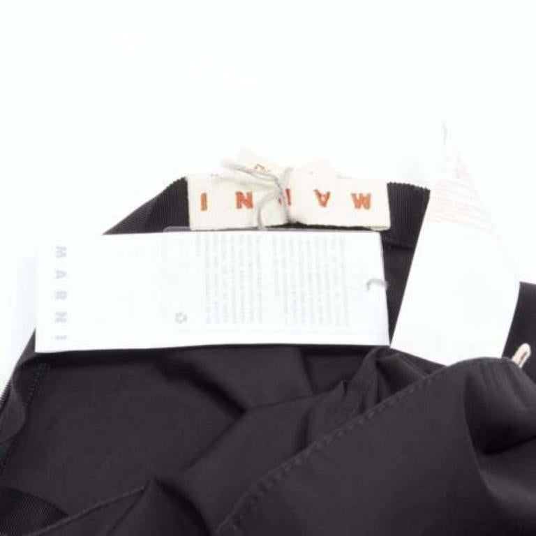 MARNI black cotton layered sleeves minimal crew neck blouse top FR36 S For Sale 4