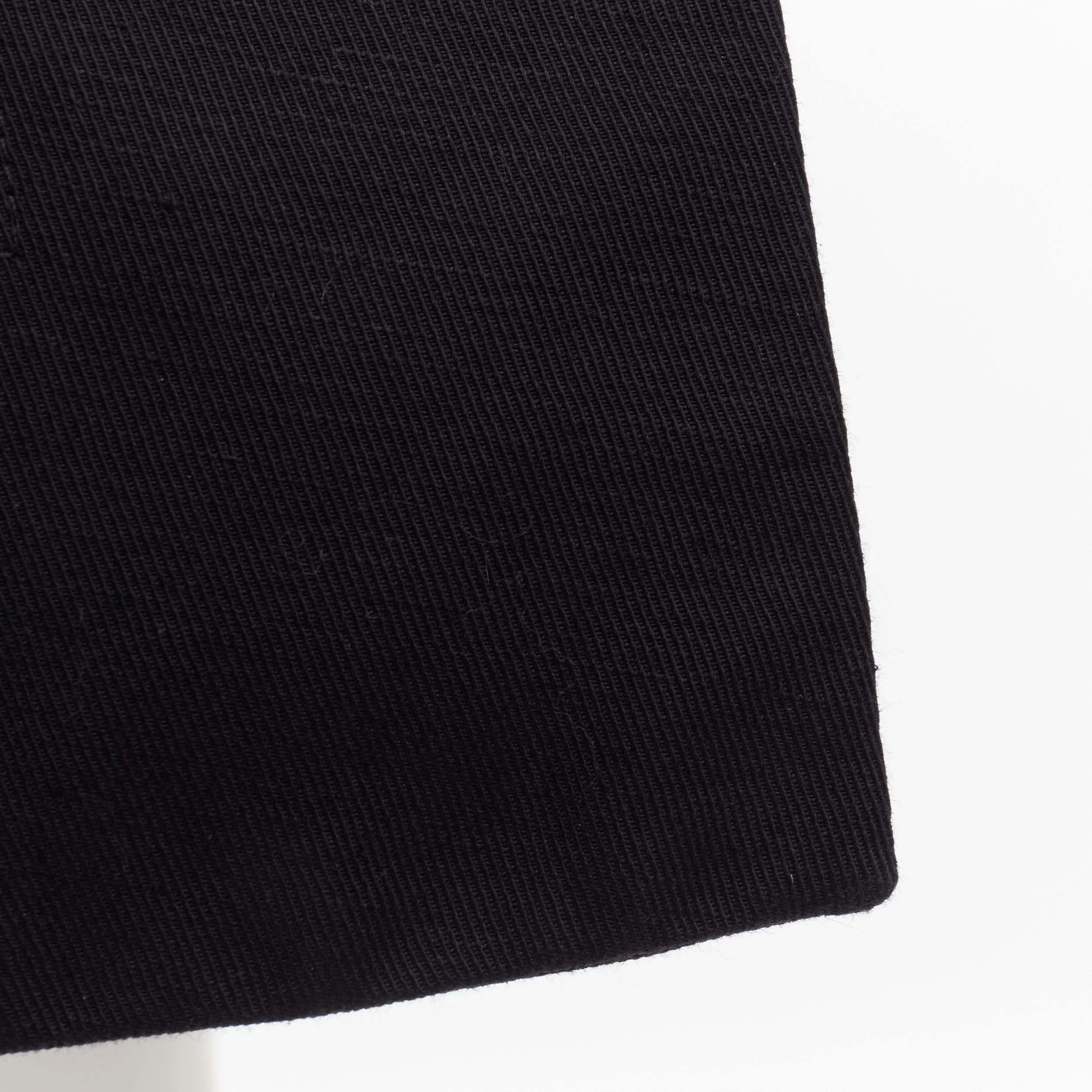 MARNI Jupe évasée asymétrique plissée à ourlet en lin de coton noir IT42 S en vente 4