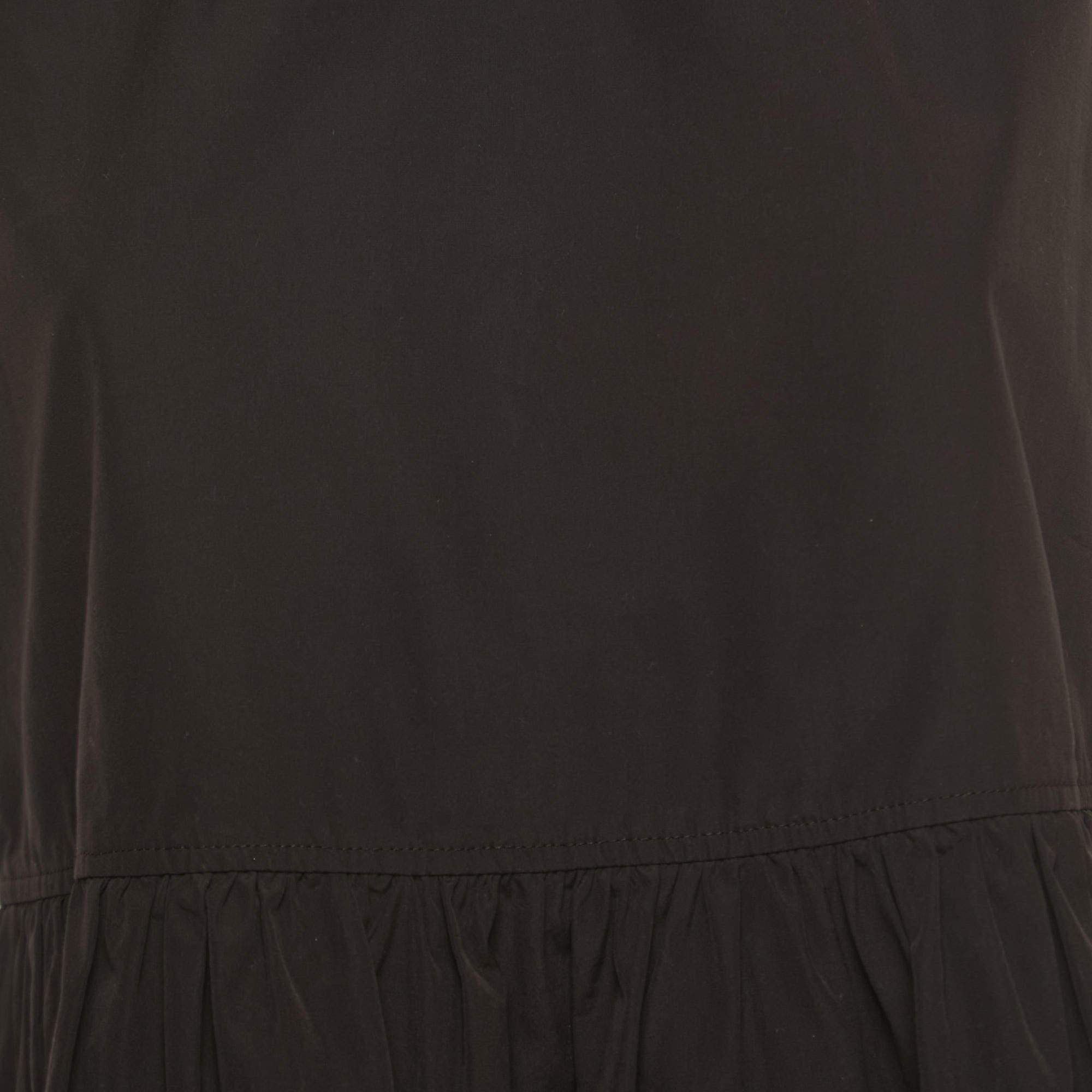 Marni Black Cotton Sleeveless Peplum Top S In Good Condition For Sale In Dubai, Al Qouz 2