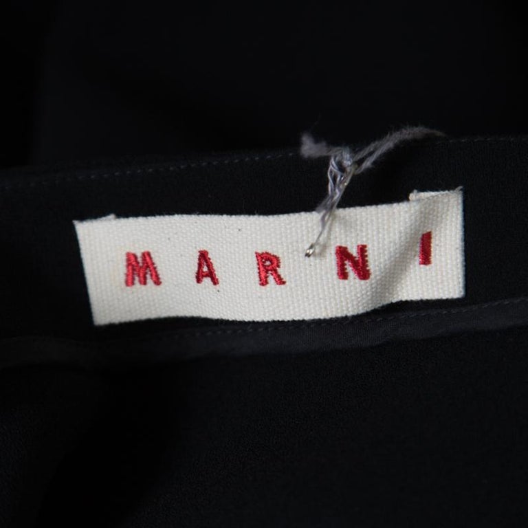 Marni Black Crepe Crystal Embellished Button Detail Pinafore Dress M ...
