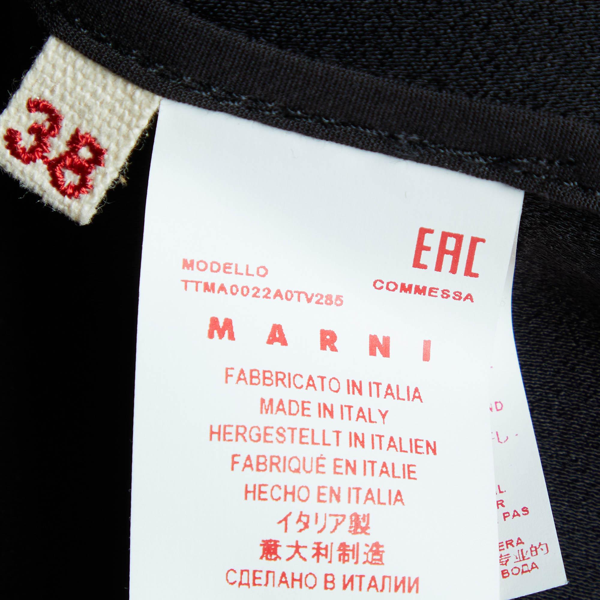 Marni Black Crepe Neck Tie Sleeveless Top S For Sale 1