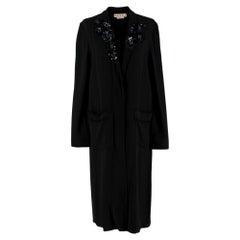 Marni Black Crepe Sequin Embellished Lightweight Coat - Size US 4