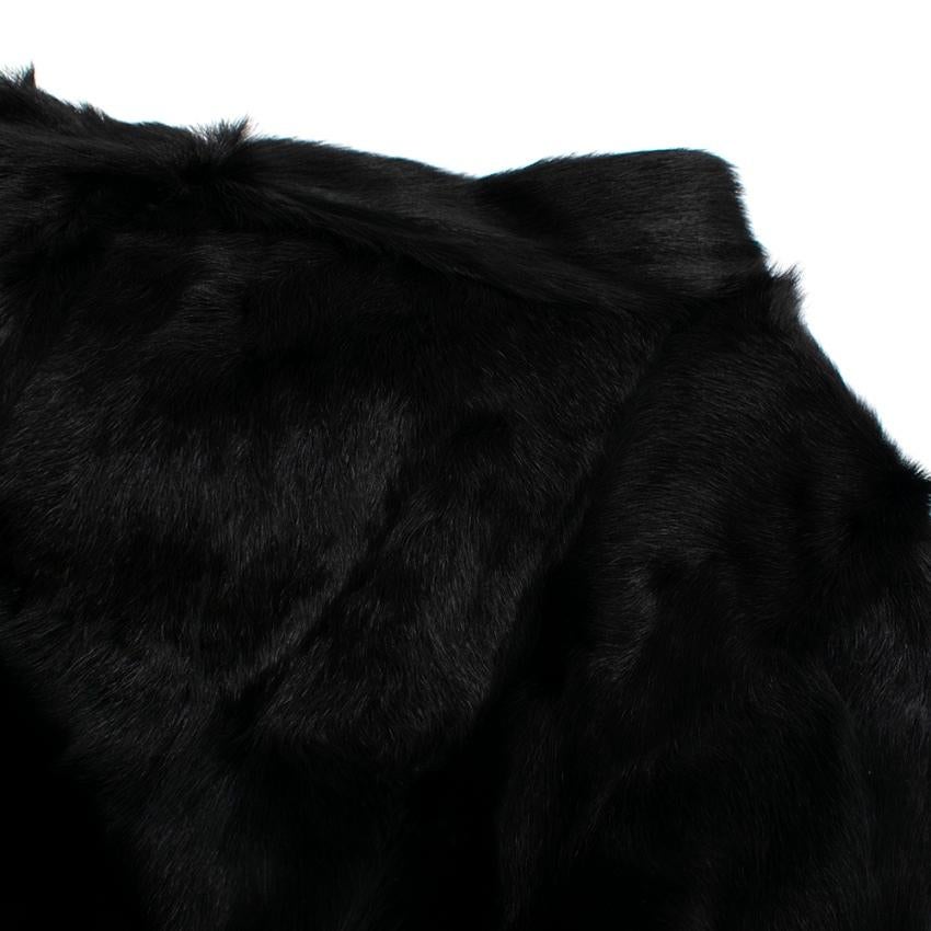 Marni Black Dankalia Kid Fur Short Sleeve Long Jacket - Size US 8 4
