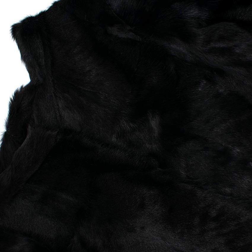 Women's Marni Black Dankalia Kid Fur Short Sleeve Long Jacket - Size US 8