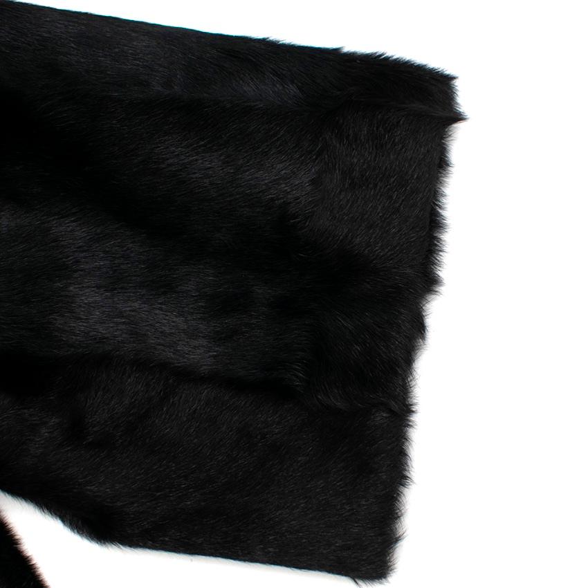 Marni Black Dankalia Kid Fur Short Sleeve Long Jacket - Size US 8 1