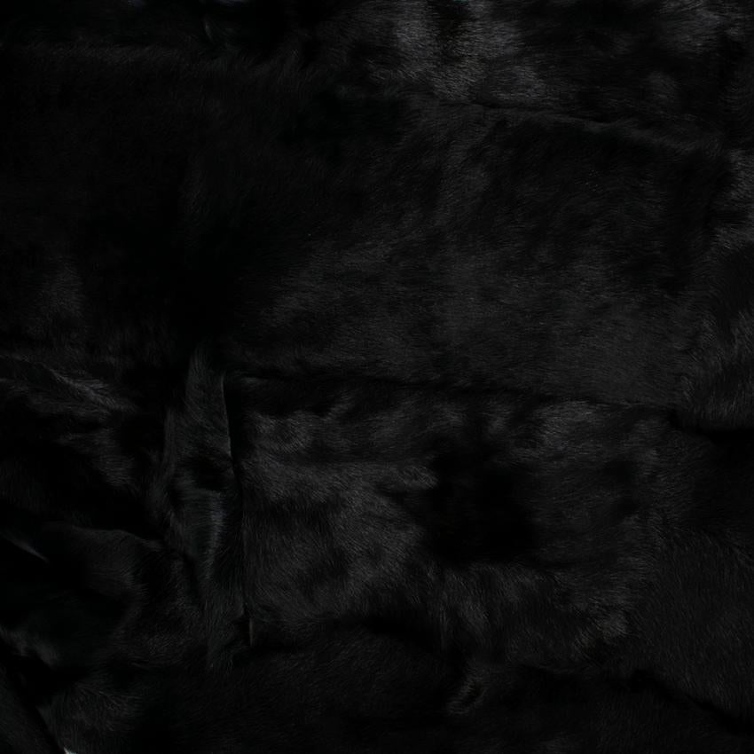 Marni Black Dankalia Kid Fur Short Sleeve Long Jacket - Size US 8 2