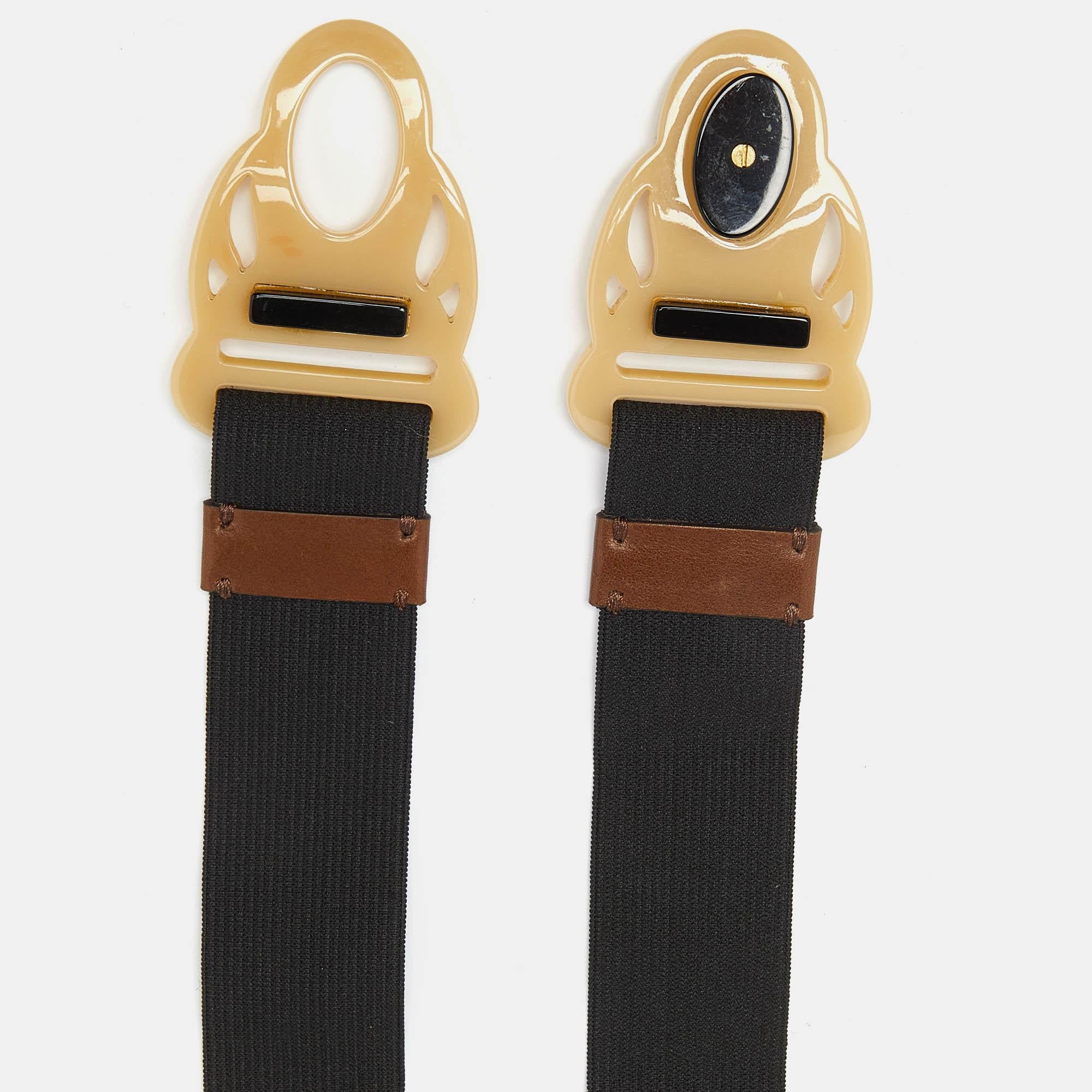 Women's Marni Black Elastic Bank Waist Belt 70CM For Sale