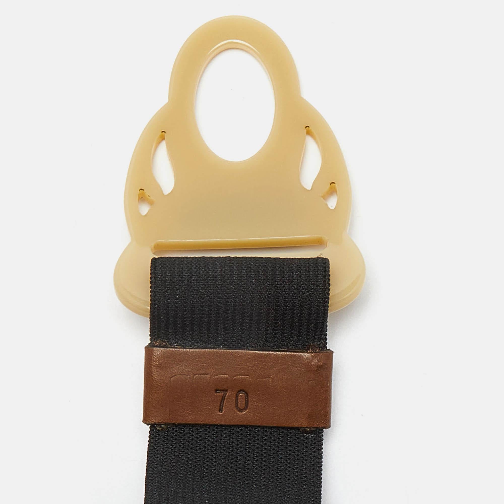 Marni Black Elastic Bank Waist Belt 70CM For Sale 1