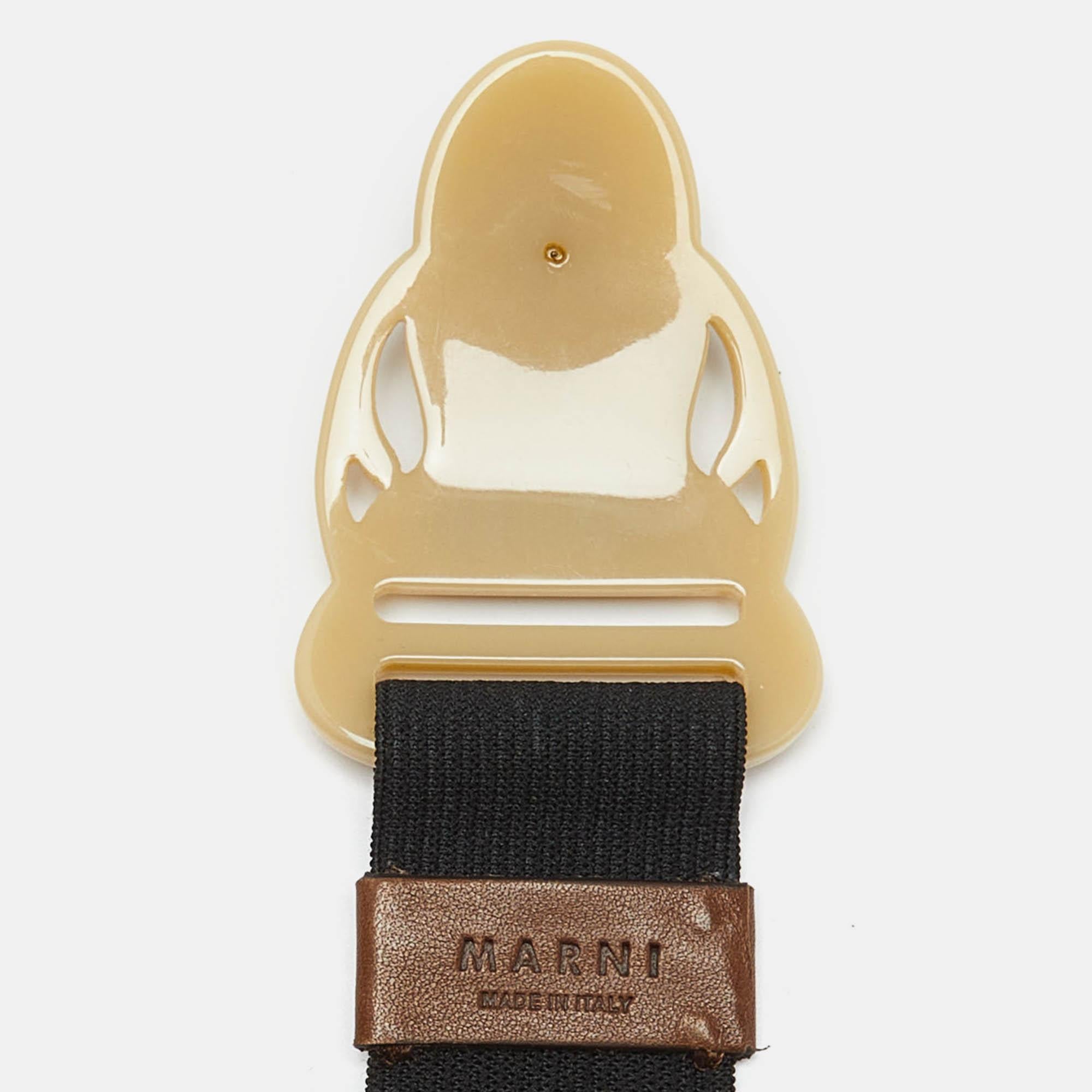 Marni Black Elastic Bank Waist Belt 70CM For Sale 2