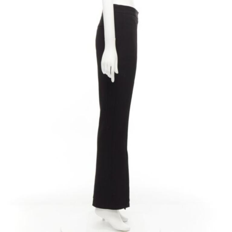 MARNI pantalon évasé noir à plis sur le devant, avec fente à l'ourlet et fermeture éclair sur le côté IT42 M Excellent état - En vente à Hong Kong, NT