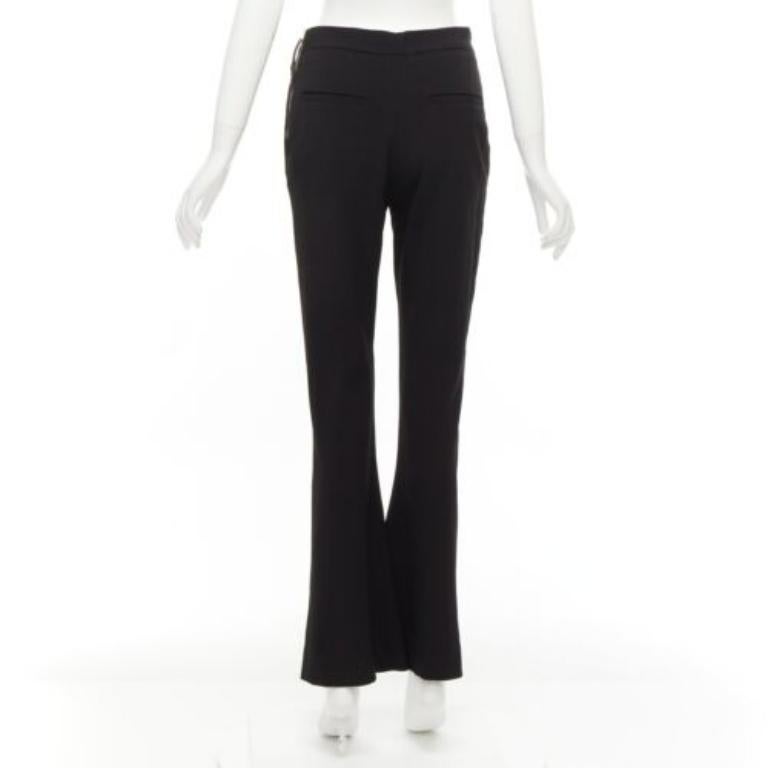 MARNI pantalon évasé noir à plis sur le devant, avec fente à l'ourlet et fermeture éclair sur le côté IT42 M Pour femmes en vente