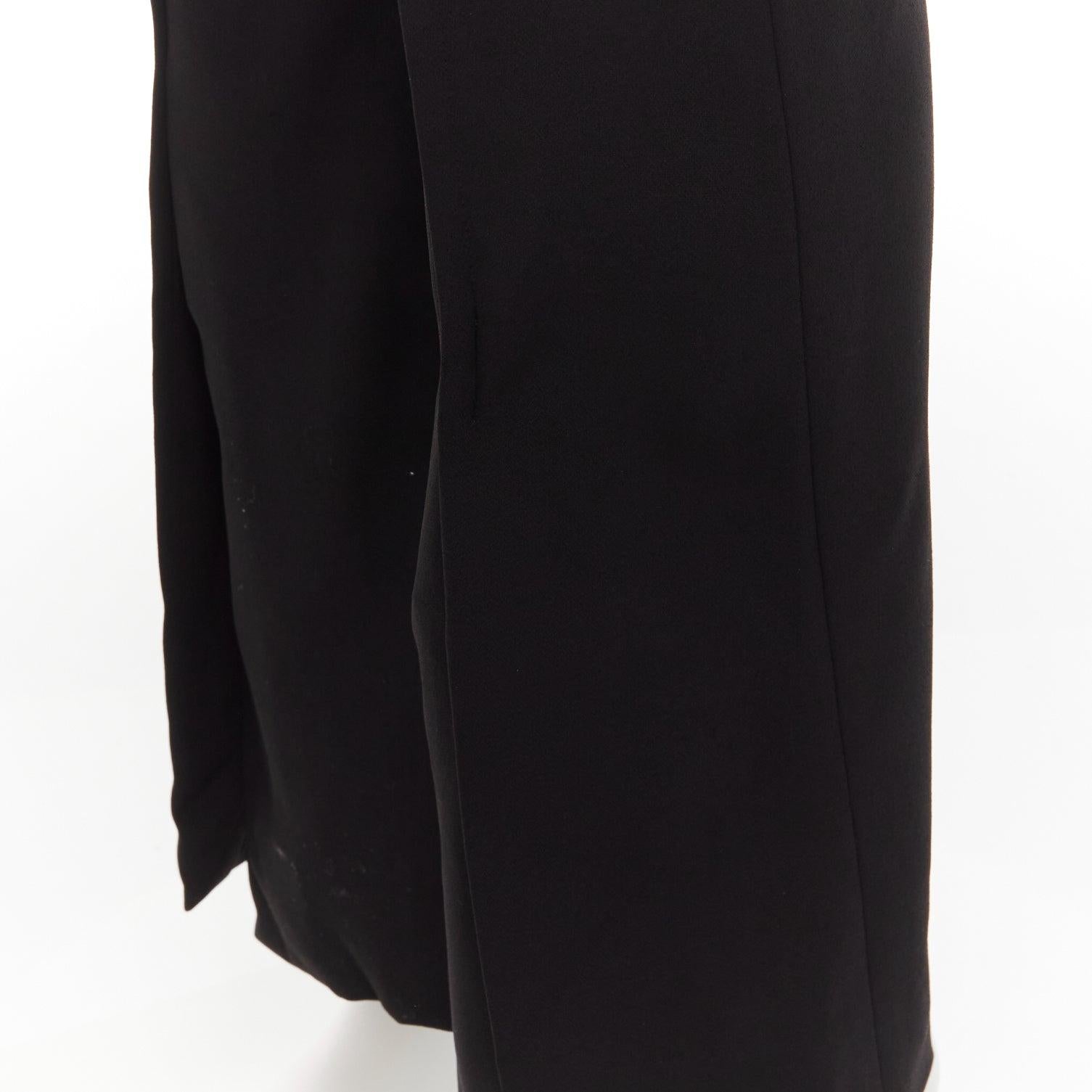 MARNI black front pleat slit hem minimal side zip flare trousers IT42 M For Sale 1