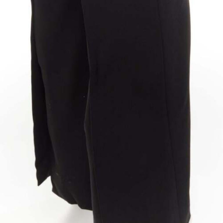 MARNI pantalon évasé noir à plis sur le devant, avec fente à l'ourlet et fermeture éclair sur le côté IT42 M en vente 2