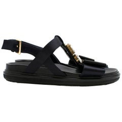 Marni Black Fussbett Crystal Embellished Sandals 41