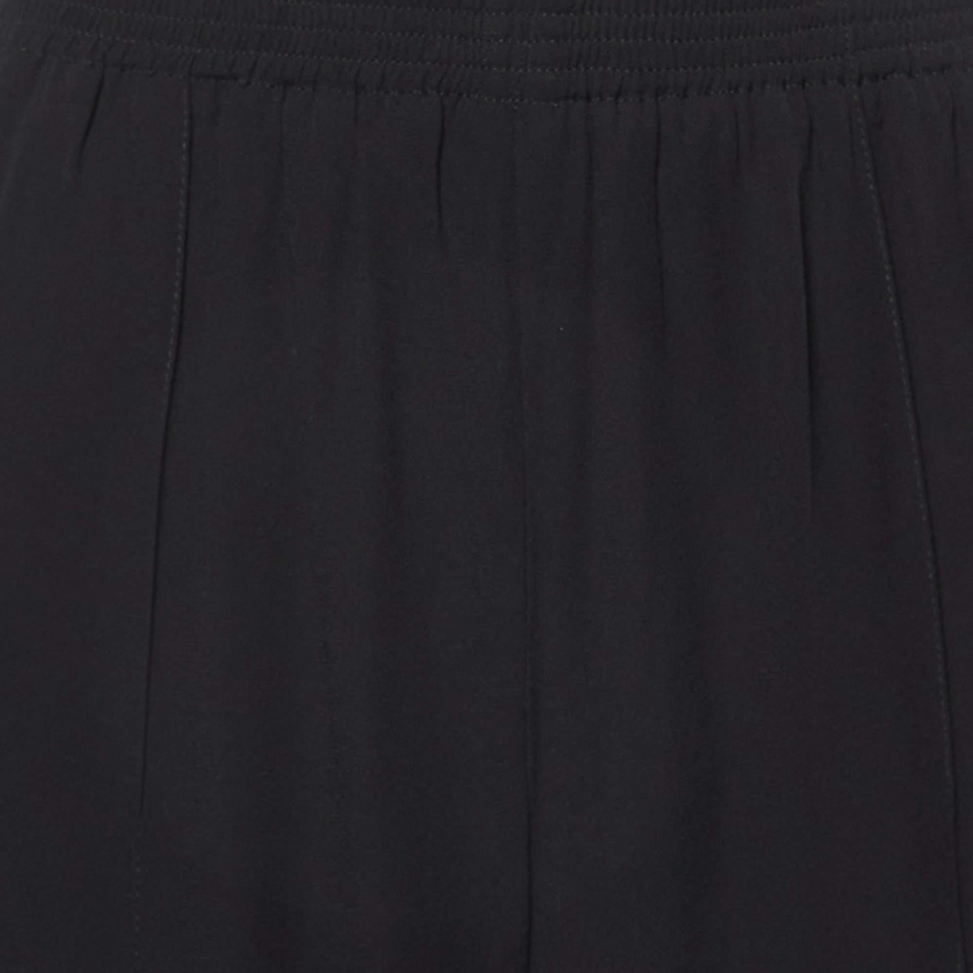 Marni Black Georgette Zip Detailed Hem Pants M In Good Condition For Sale In Dubai, Al Qouz 2