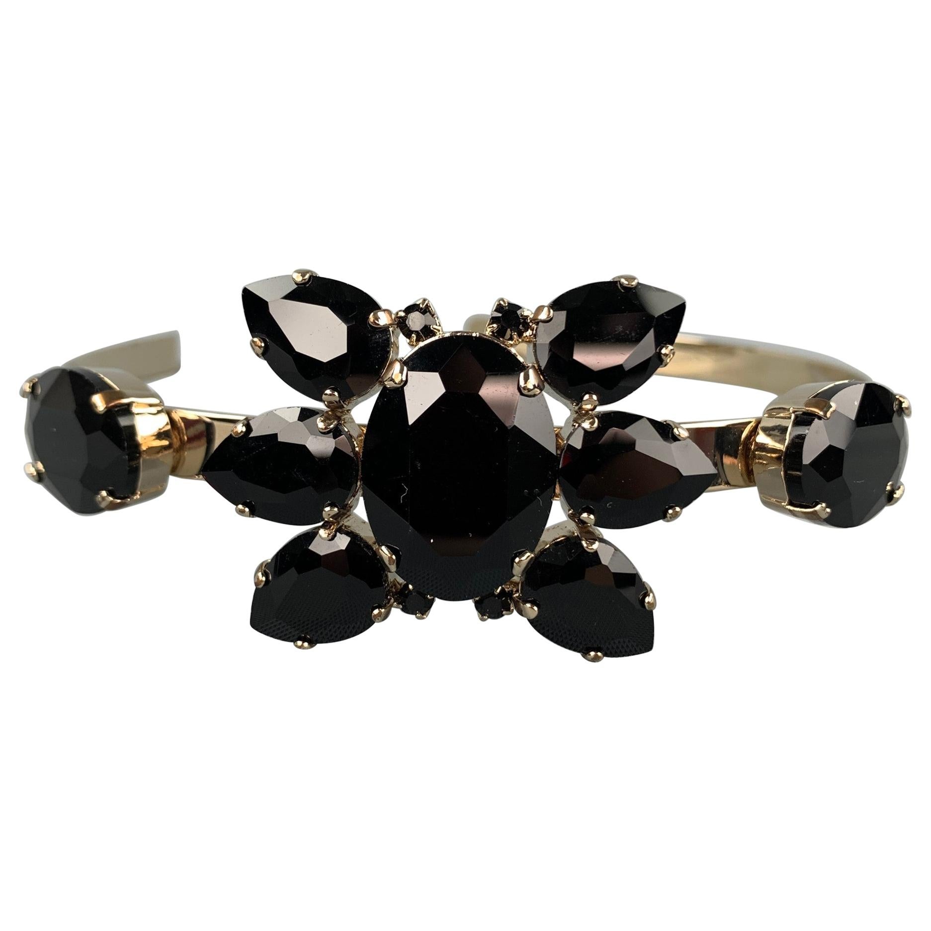 MARNI Black & Gold Diamante Rhinestones Headband