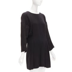 MARNI black grey contrast cutout armhole bateau tie back mini dress IT38 XS