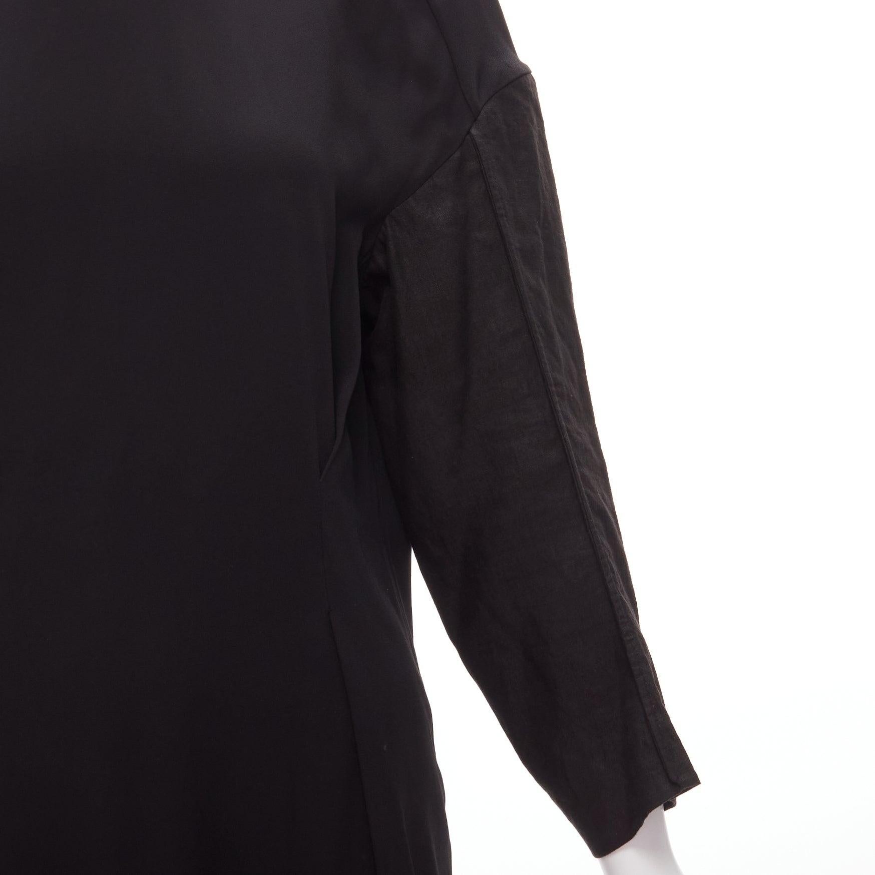 MARNI black grey contrast cutout armhole bateau tie back mini dress IT38 XS For Sale 2
