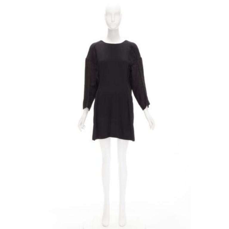 MARNI black grey contrast cutout armhole bateau tie back mini dress IT38 XS For Sale 4