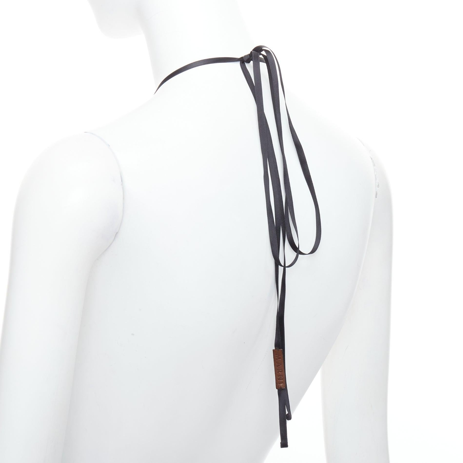 Marni, collana in acrilico nero kaki con nastro a forma di palline giganti in vendita 2