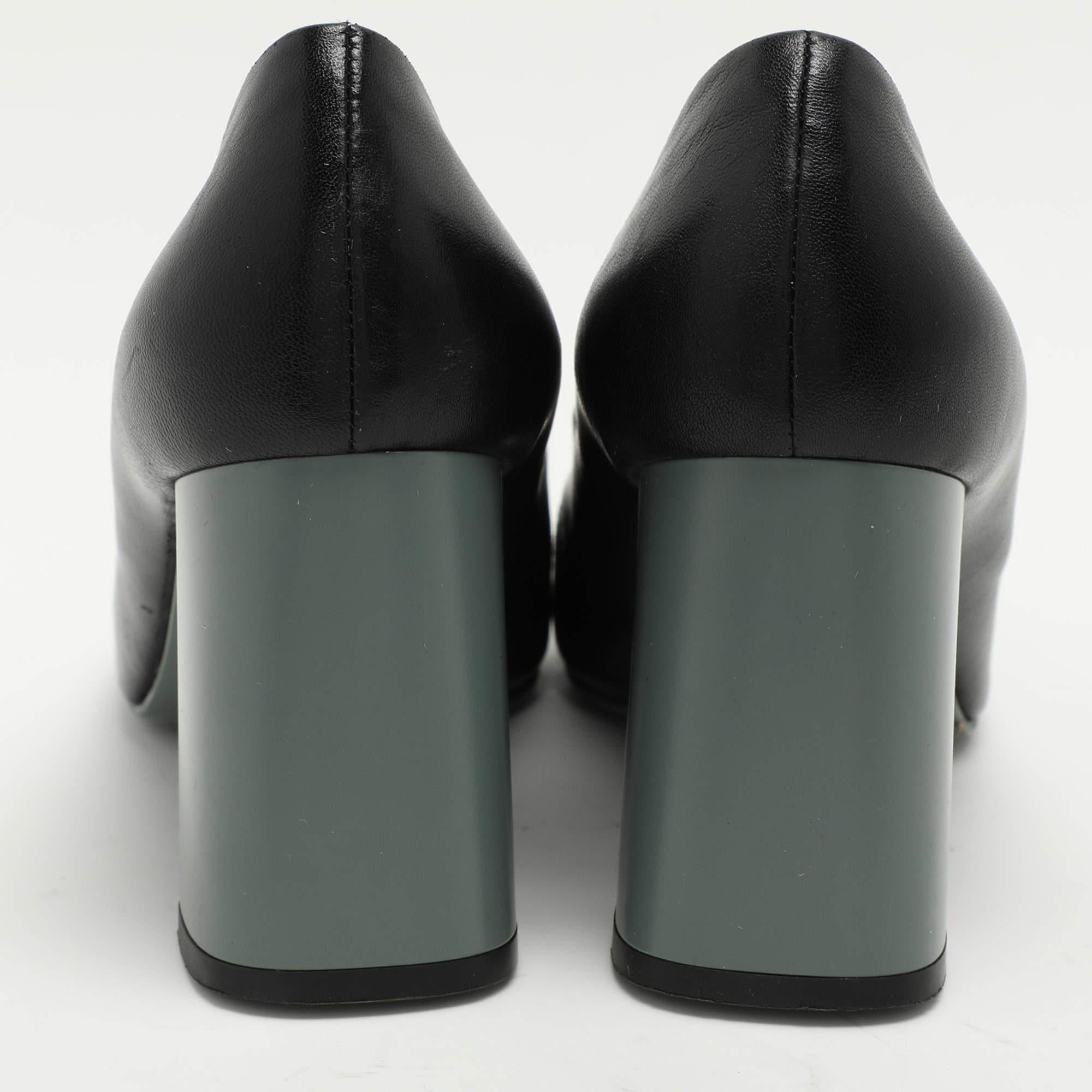 Marni - Escarpins en cuir noir à bouts ronds et à talons hauts - Taille 39,5 Pour femmes en vente