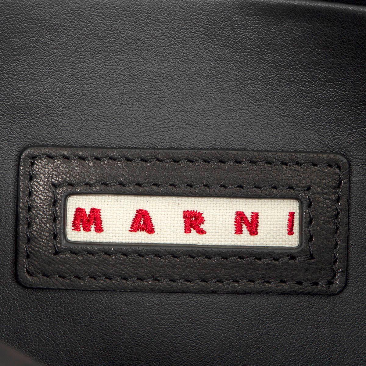 Black MARNI black leather SOFT TRUNK LARGE Shoulder Bag