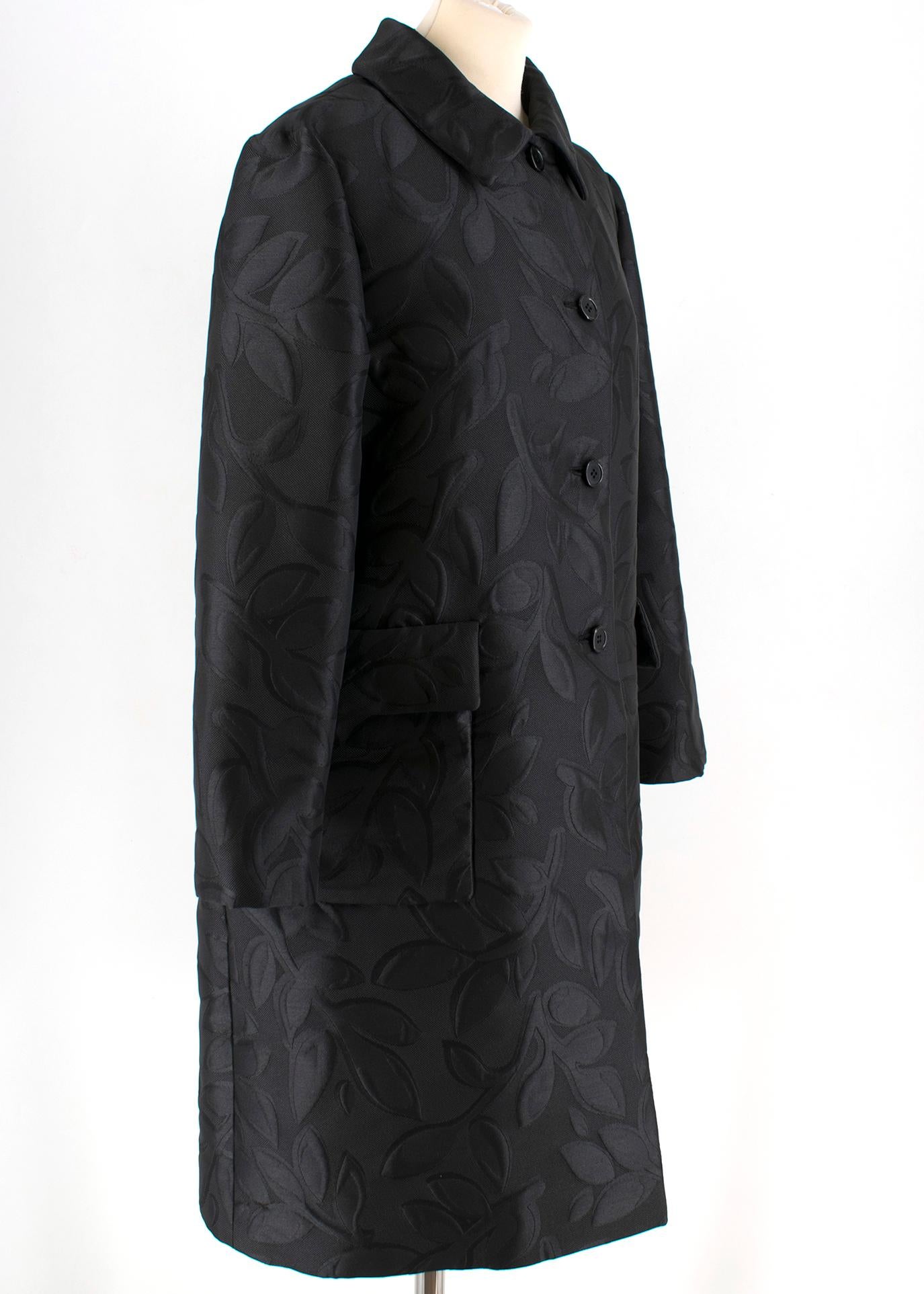Marni Black Leaves Embroidered Coat

- black coat
- leaf pattern 
- linned
- button fastening to the front 
- flip pockets to the front 

Please note, these items are pre-owned and may show some signs of storage, even when unworn and unused. This is