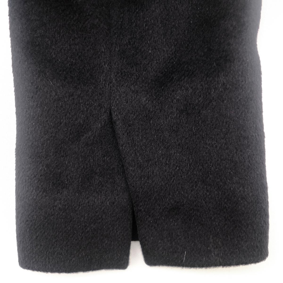 Marni Black Long Wool Coat US 6 For Sale 4