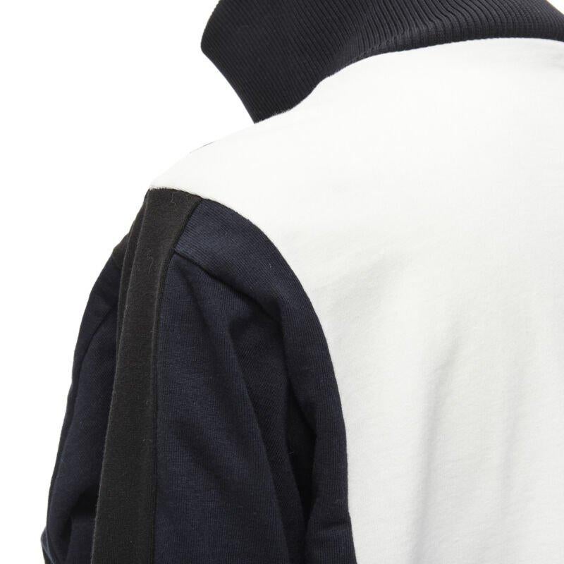 MARNI giacca da ginnastica patchwork nero navy bianco geometrico IT42 M in vendita 5