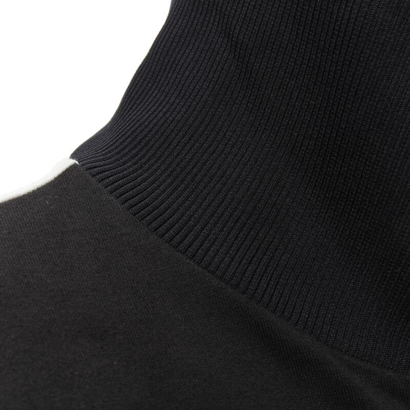 MARNI giacca da ginnastica patchwork nero navy bianco geometrico IT42 M in vendita 6