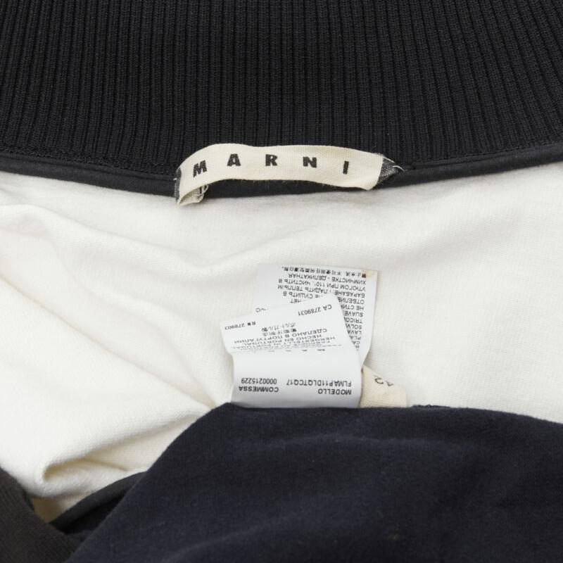 MARNI giacca da ginnastica patchwork nero navy bianco geometrico IT42 M in vendita 7