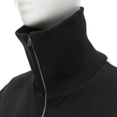 MARNI giacca da ginnastica patchwork nero navy bianco geometrico IT42 M