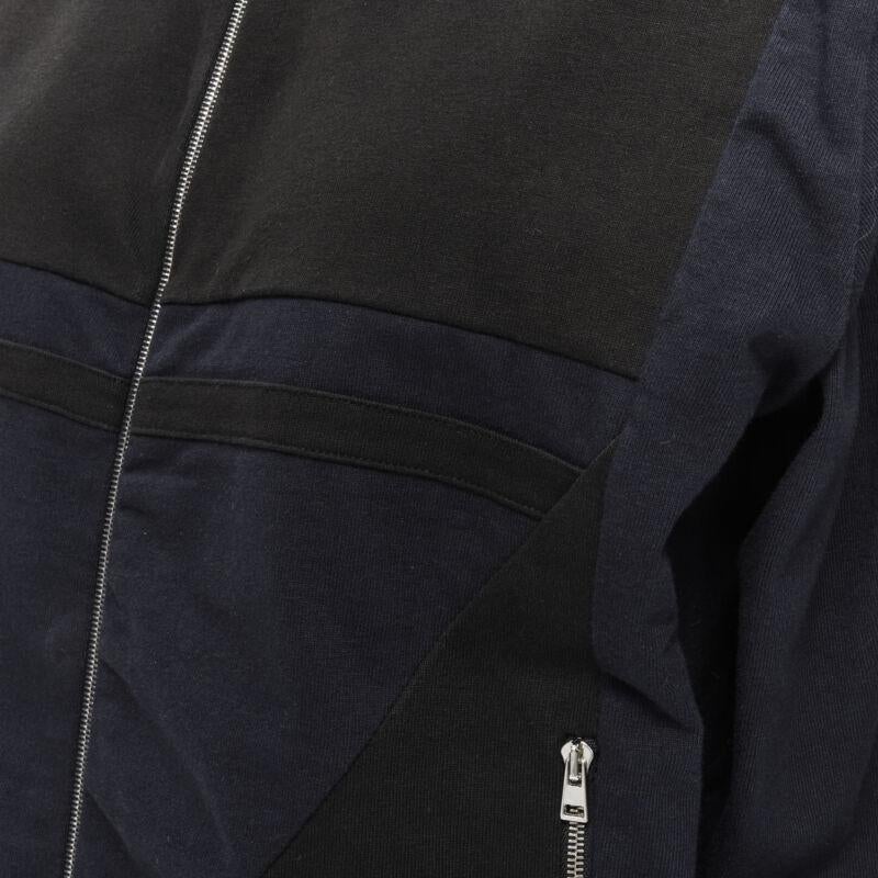 MARNI giacca da ginnastica patchwork nero navy bianco geometrico IT42 M in vendita 3