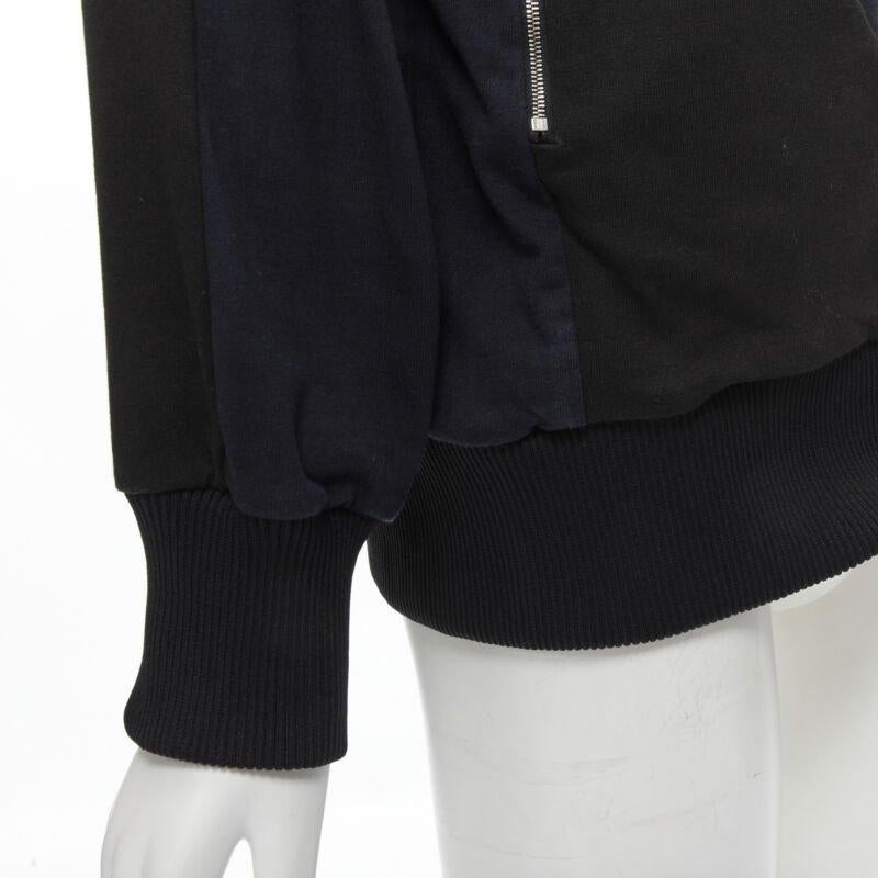 MARNI giacca da ginnastica patchwork nero navy bianco geometrico IT42 M in vendita 4
