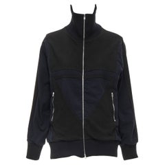 MARNI black navy white geometric colorblock patchwork track jacket IT42 M