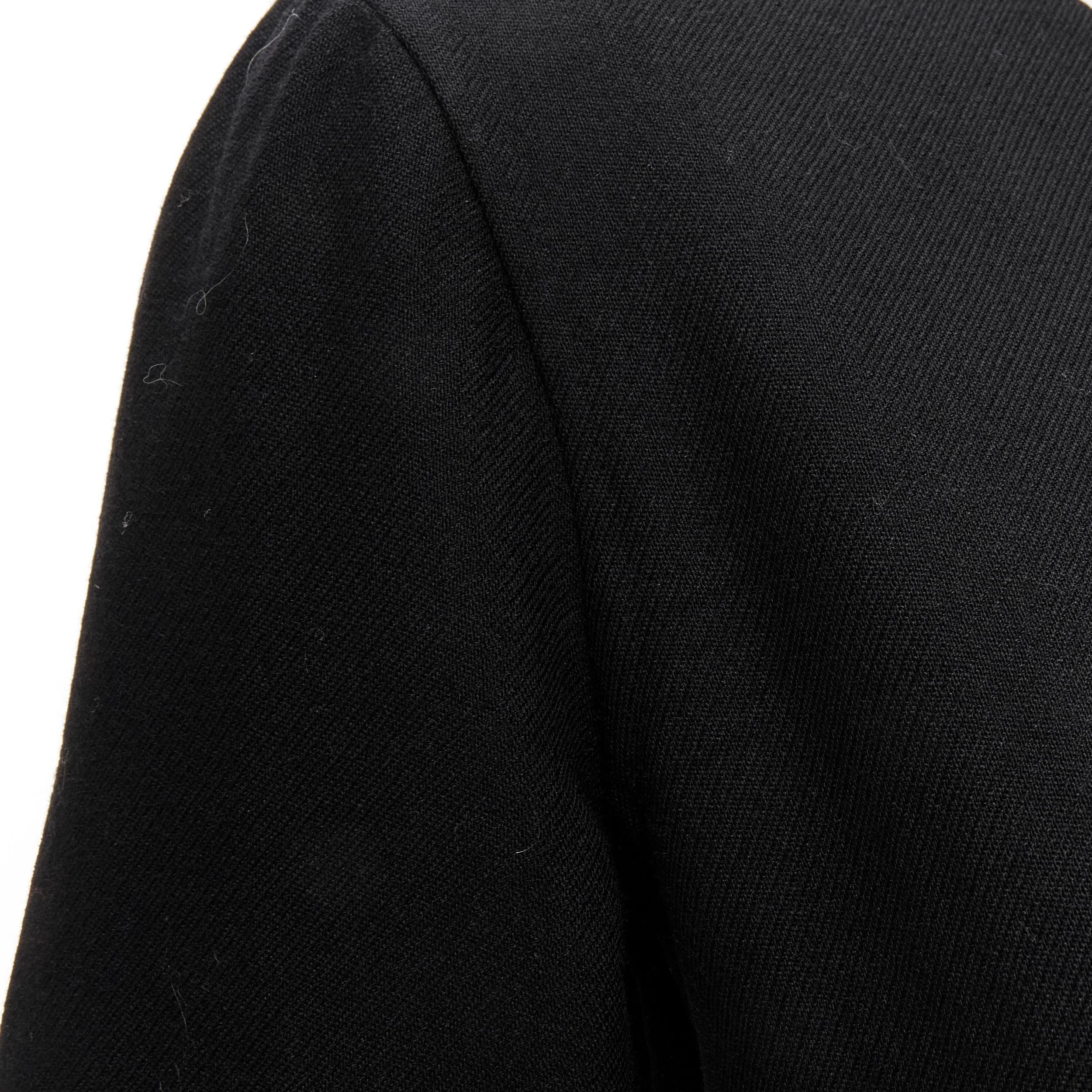 MARNI - Robe évasée à manches longues en crêpe de laine noire avec jupe à bulles, taille IT 38 XS en vente 6