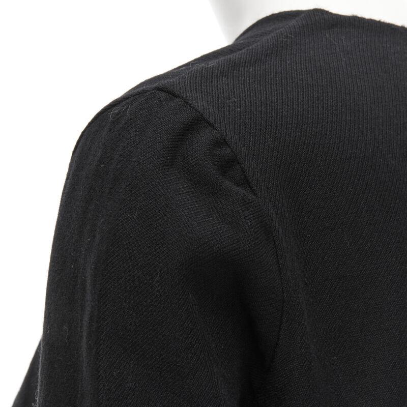 MARNI black nude wool crepe long sleeve bubble skirt fit flared dress IT38 XS For Sale 2