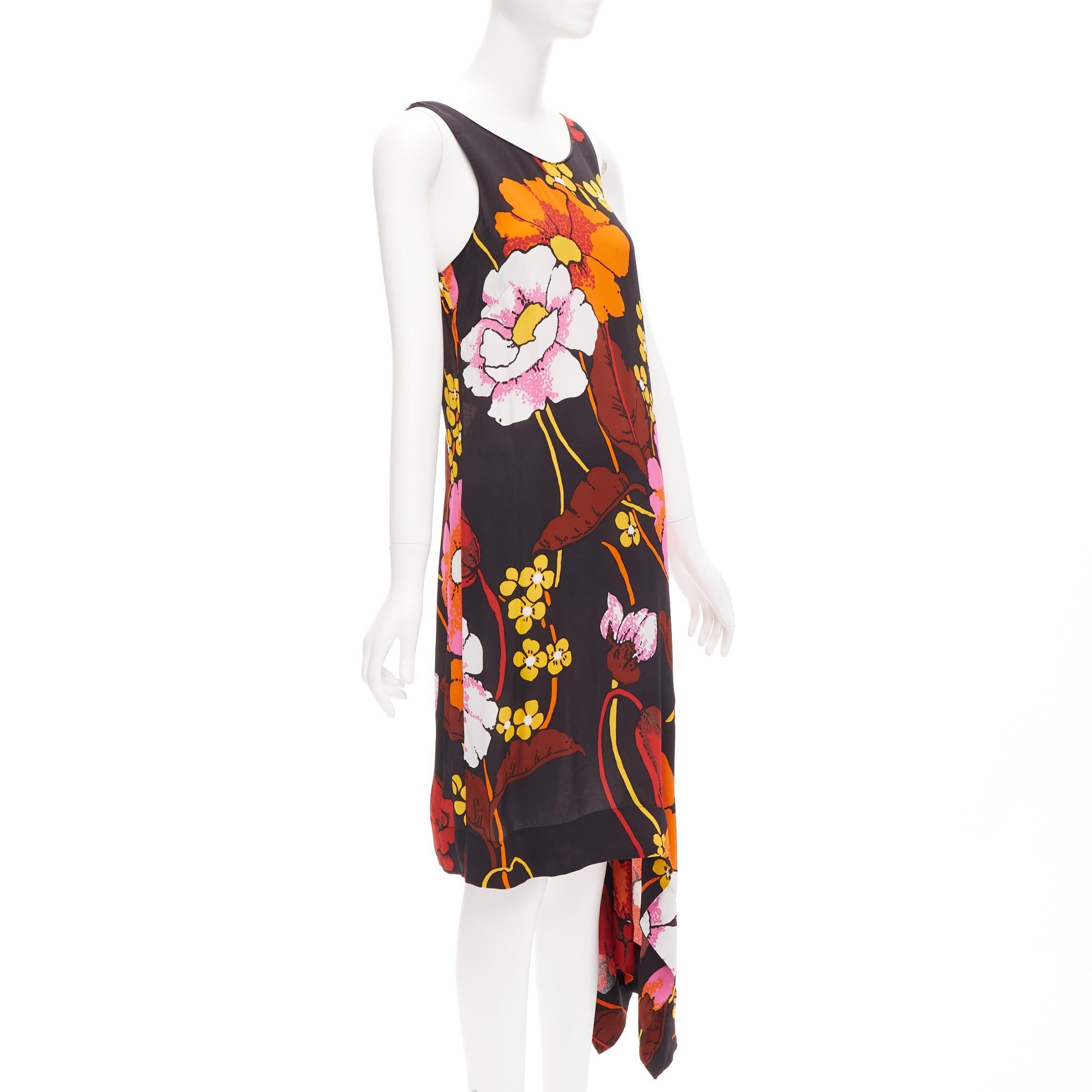 MARNI black oversied floral print drape handkerchief hem sleeveless dress IT42 M
Reference: CELG/A00273
Brand: Marni
Material: Viscose
Color: Black, Multicolour
Pattern: Floral
Closure: Slip On
Made in: Italy

CONDITION:
Condition: Excellent, this