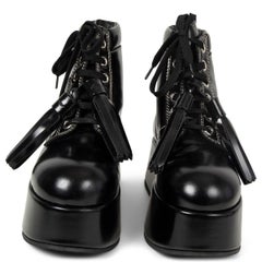 MARNI black patent leather 2019 PLATFORM Ankle Boots Shoes 36