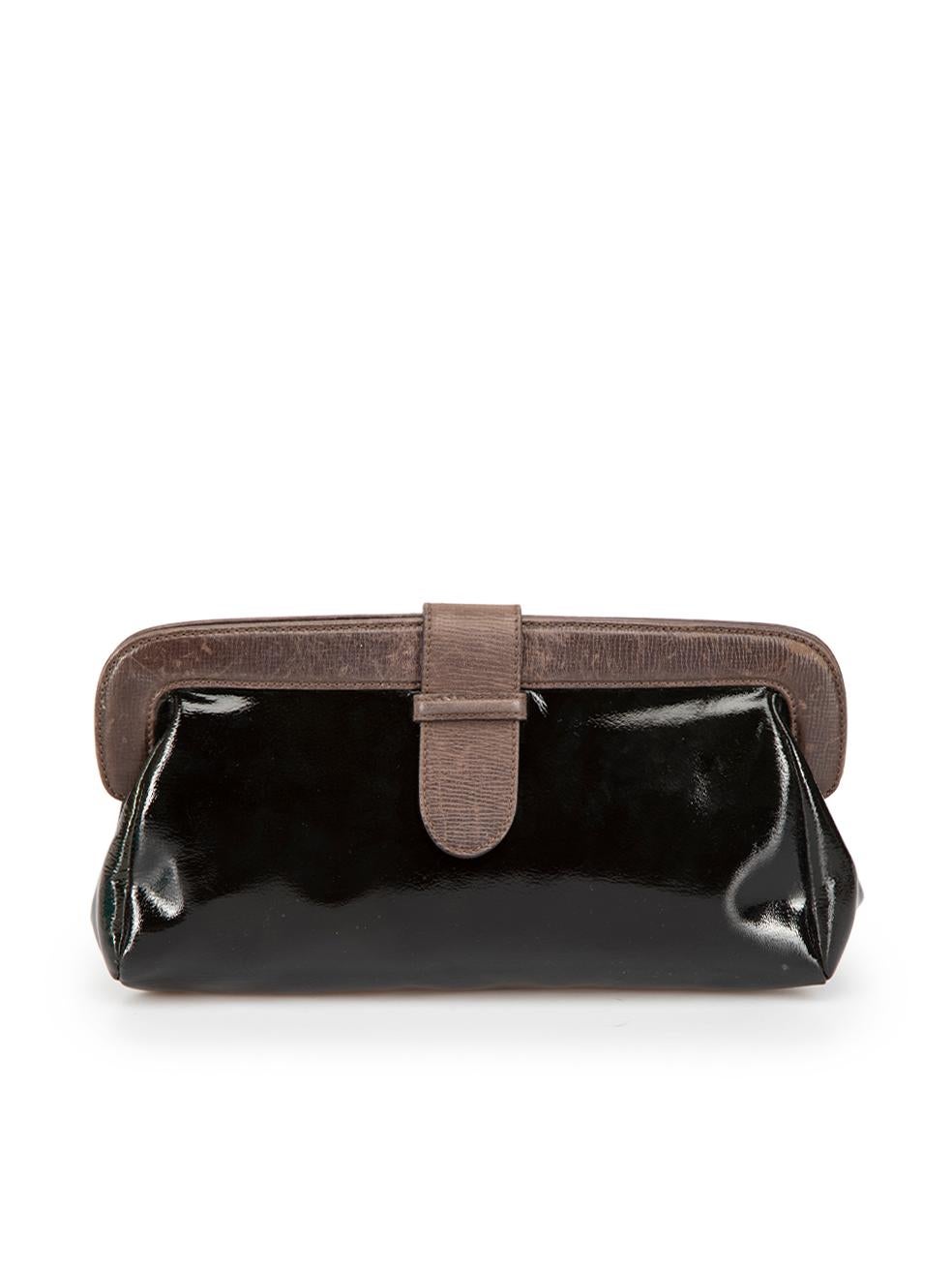 Marni Black Patent Leather Clutch In Excellent Condition For Sale In London, GB