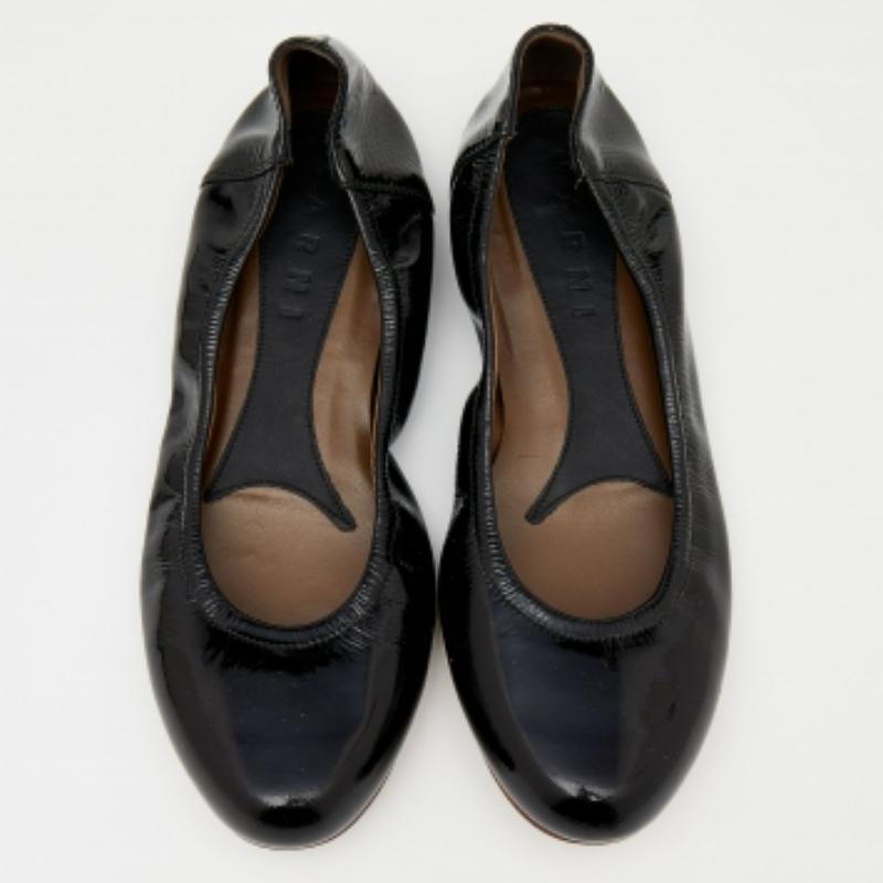 Nero Marni - Ballerine in vernice nera taglia 36 in vendita