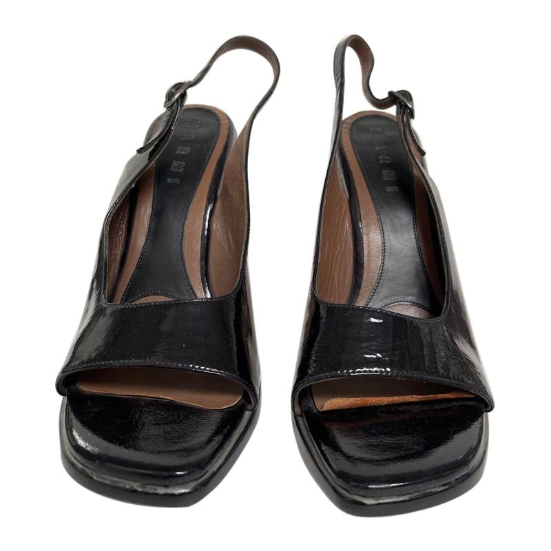 Marni black patent sling backs For Sale
