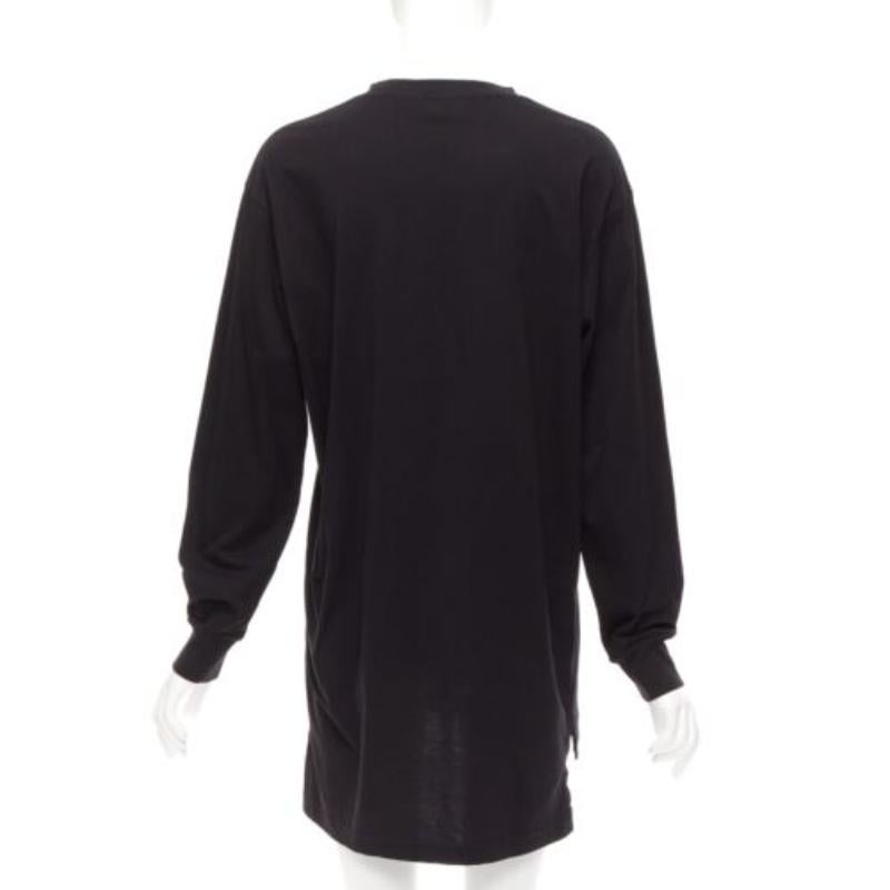Women's MARNI black pink logo print long sleeve crew neck sweater dress IT38 XS For Sale
