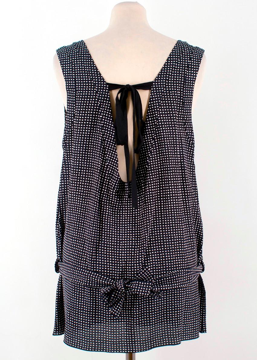 Marni Black Polkadot Tie Back Tunic - Size US 4 In Excellent Condition For Sale In London, GB