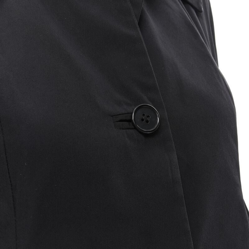 MARNI - Trench corto svasato in poliestere nero con pince a cassetta IT38 XS in vendita 6