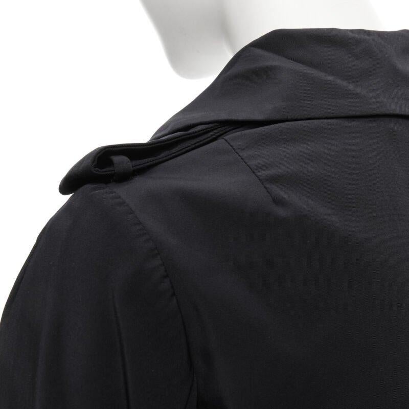 MARNI - Trench corto svasato in poliestere nero con pince a cassetta IT38 XS in vendita 3