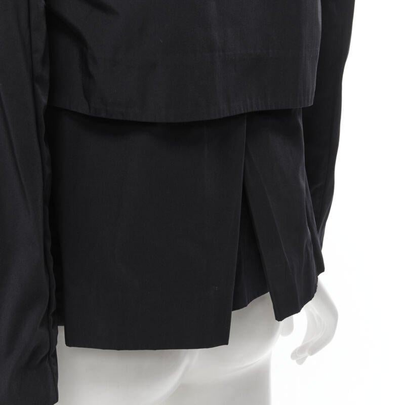 MARNI - Trench corto svasato in poliestere nero con pince a cassetta IT38 XS in vendita 4