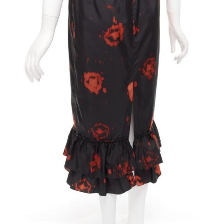 MARNI Schwarz-roter Midirock mit gestreiftem Rüschensaum und Splatter-Krawattenmuster IT38 XS
Aktenzeichen: CELG/A00264
Marke: Marni
MATERIAL: Polyester
Farbe: Schwarz, Rot
Muster: Abstrakt
Verschluss: Gummizug
Zusätzliche Details: